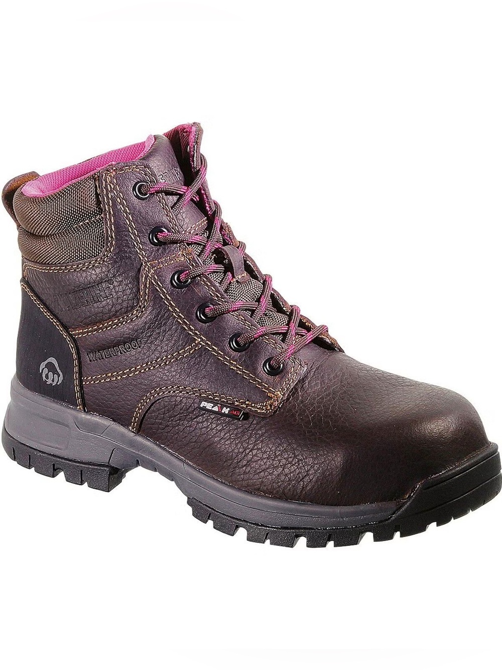 Wolverine Piper Women’s 6 Waterproof Composite Toe Work Boots Brown Pink